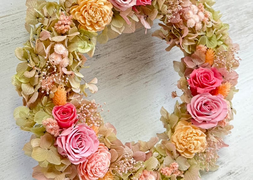 紫陽花の夢 プリザーブドフラワー・リースL | WARAKU