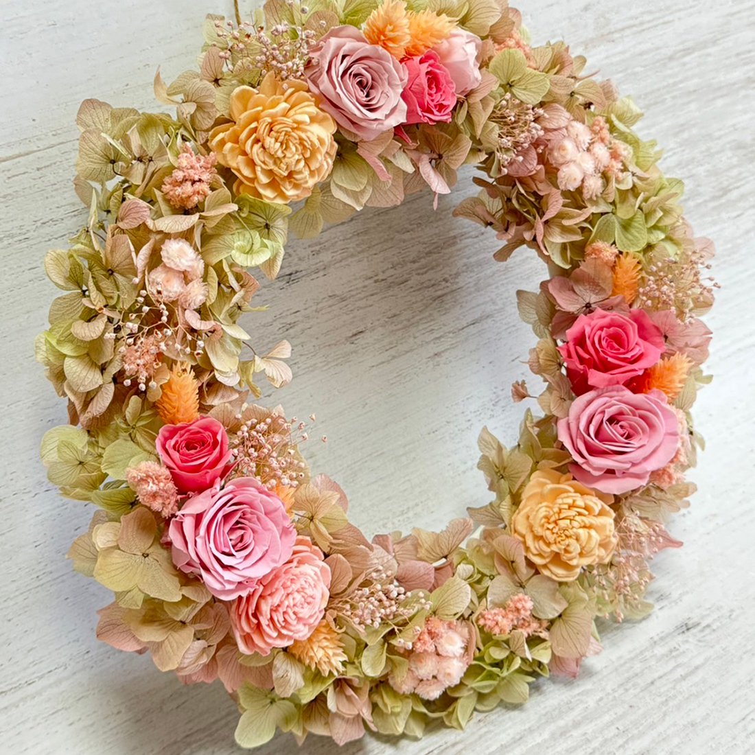 紫陽花の夢 プリザーブドフラワー・リースL | WARAKU