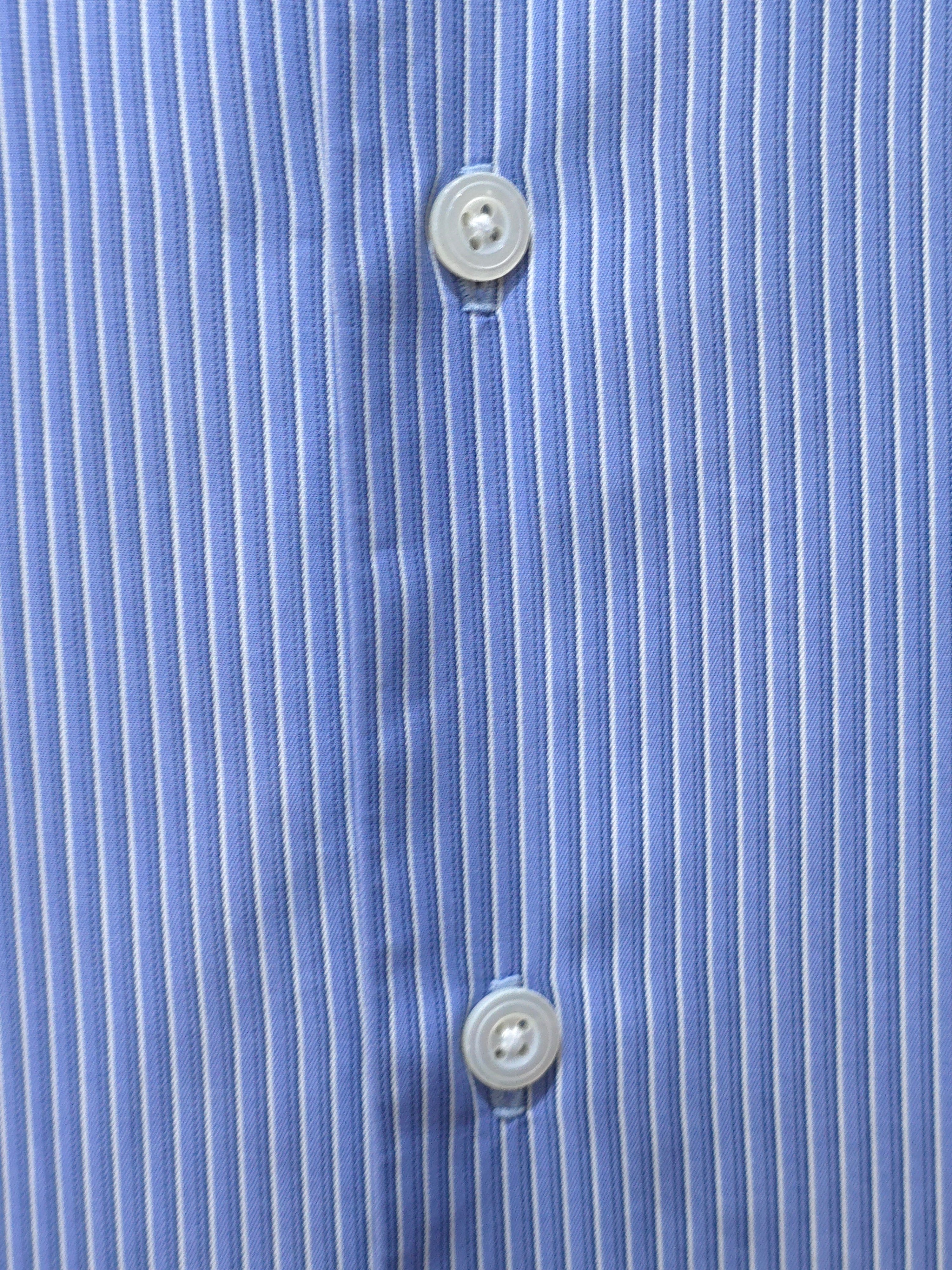 Charvet ストライプシャツ Charvet｜ Striped Cotton Shirt｜ Blue × White | C