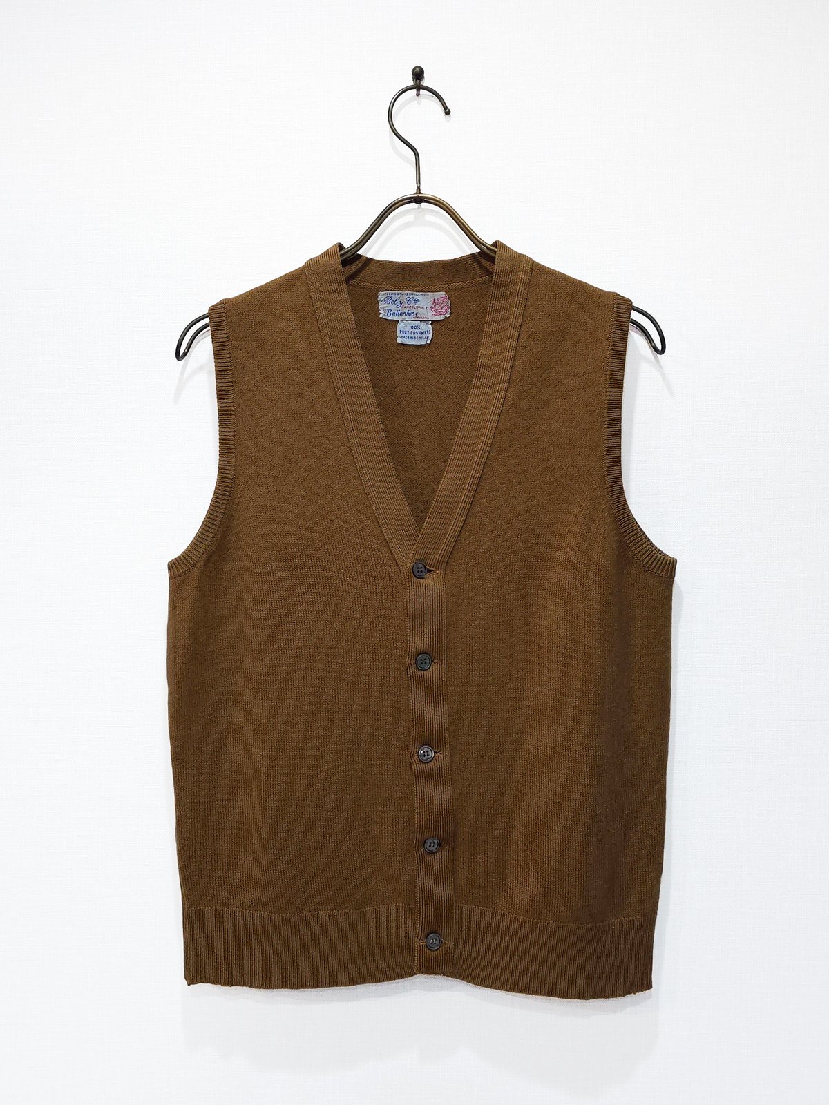 Ballantyne｜ Pure Cashmere Sleeveless Cardigan｜