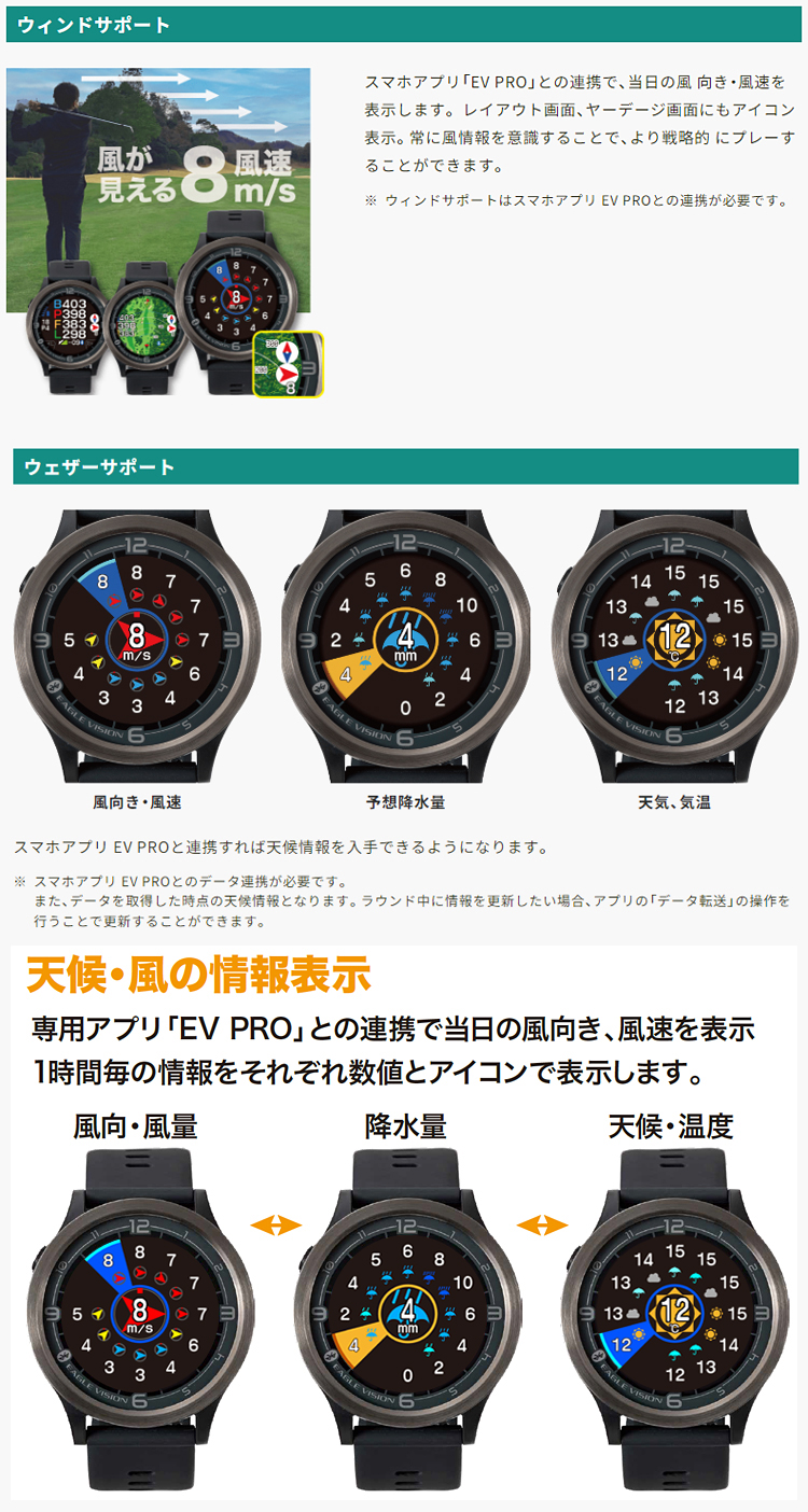 ゴルフ 計測器 イーグルビジョン ウォッチ エース プロ pro gps距離計