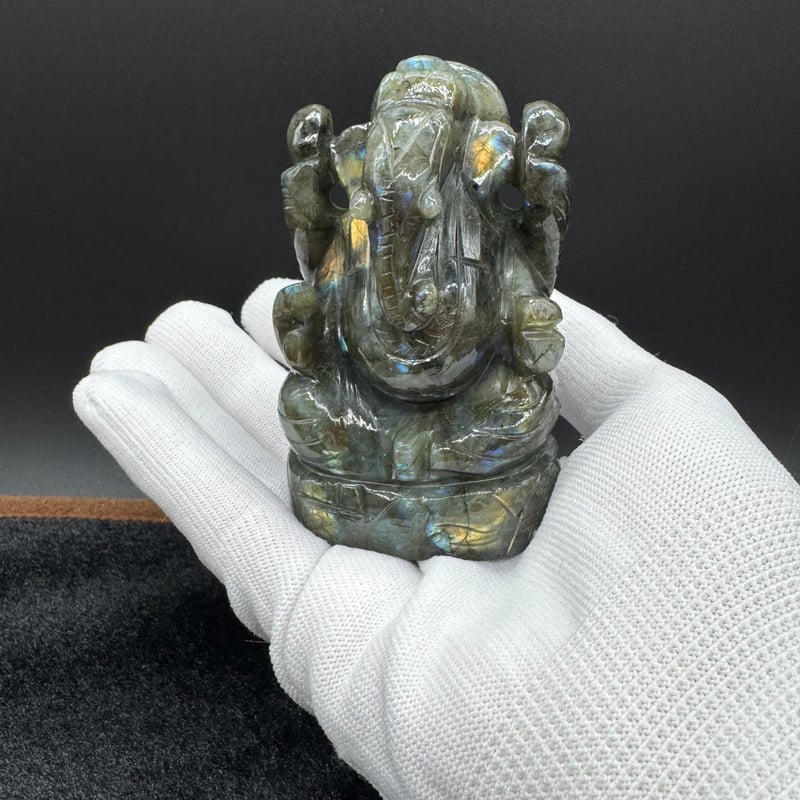 【お値下げ】ラブラドライト　ガネーシャ　天然石 お値下げ】ラブラドライト ガネーシャ 天然石 天然石ガネーシャ
