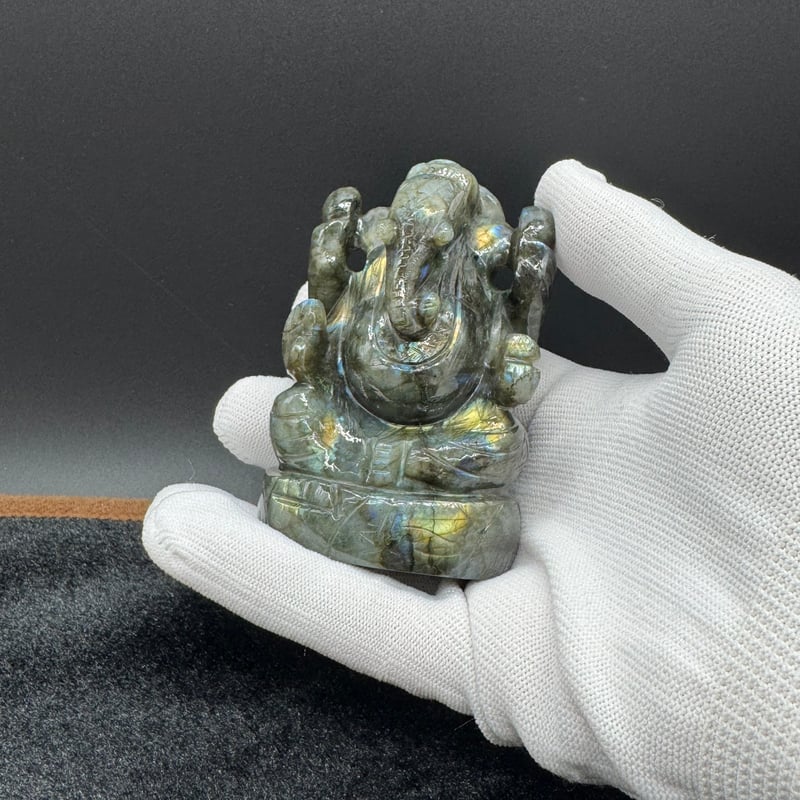 光と知恵】ラブラドライトのガネーシャ | エストレーラストーン