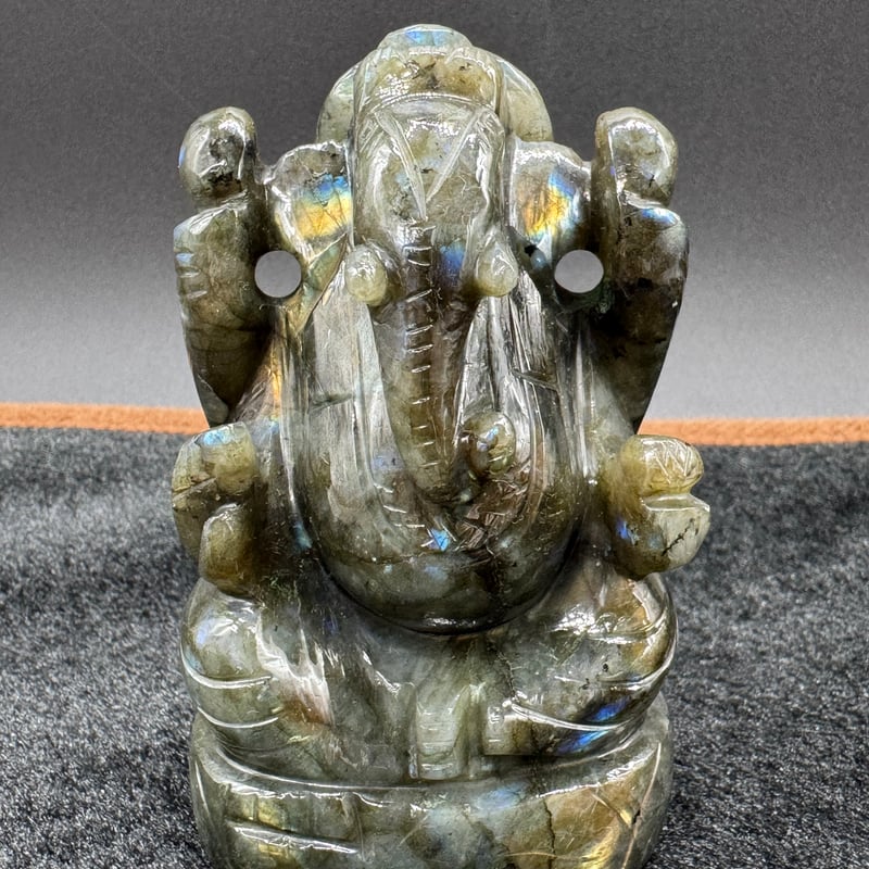 光と知恵】ラブラドライトのガネーシャ | エストレーラストーン