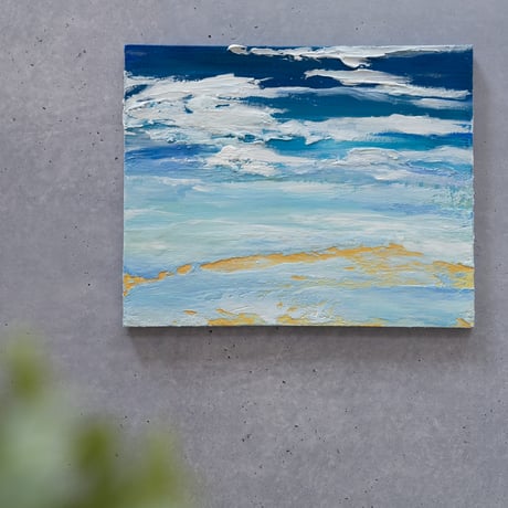 キャンバスアート作品 青 現代 アート 絵画 現代 風景絵画 星空とキリンの風景画 絵画原画 真作 アート現代アート