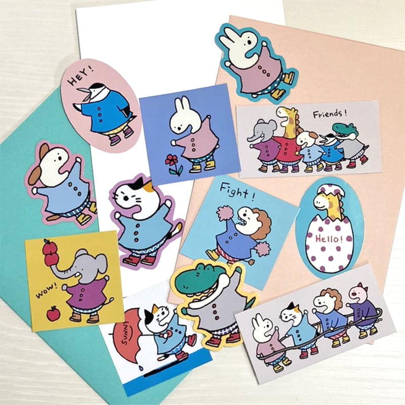 ステッカーA｜うさぎのうーちゃんセット | enekoのおどうぐばこ