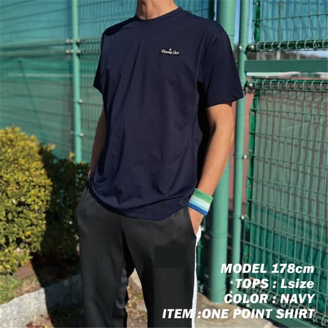 コットンライクドライTシャツ BLACK ワンポイント刺繍（Men's)