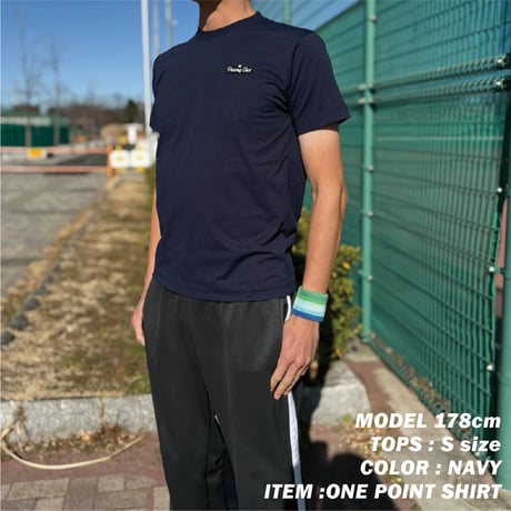 コットンライクドライTシャツ BLACK ワンポイント刺繍（Men's)