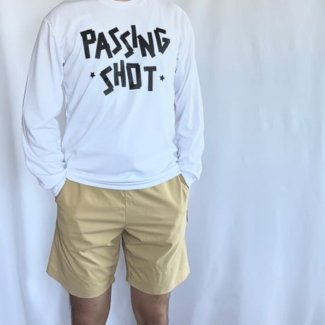 PASSINGSHOT テープロゴ ロンT WHITE