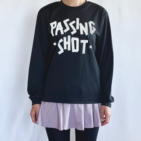 PASSINGSHOT テープロゴ ロンT WHITE