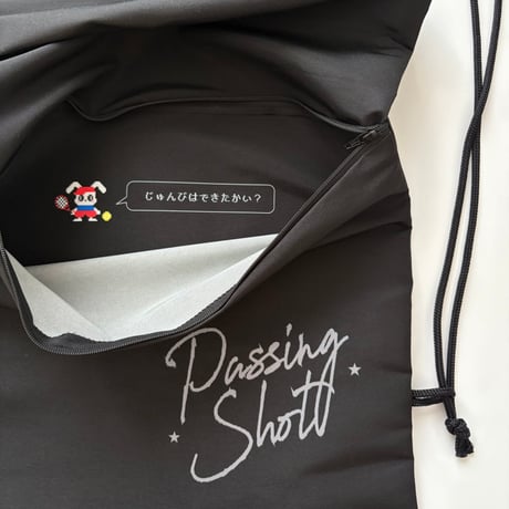 ラケットケース PASSINGSHOT筆記体ロゴ ポケット付き