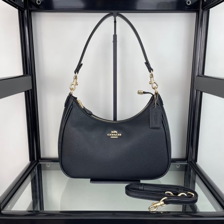 新品】COACH ブラックショルダーバッグCJ517 | kkcoachshop