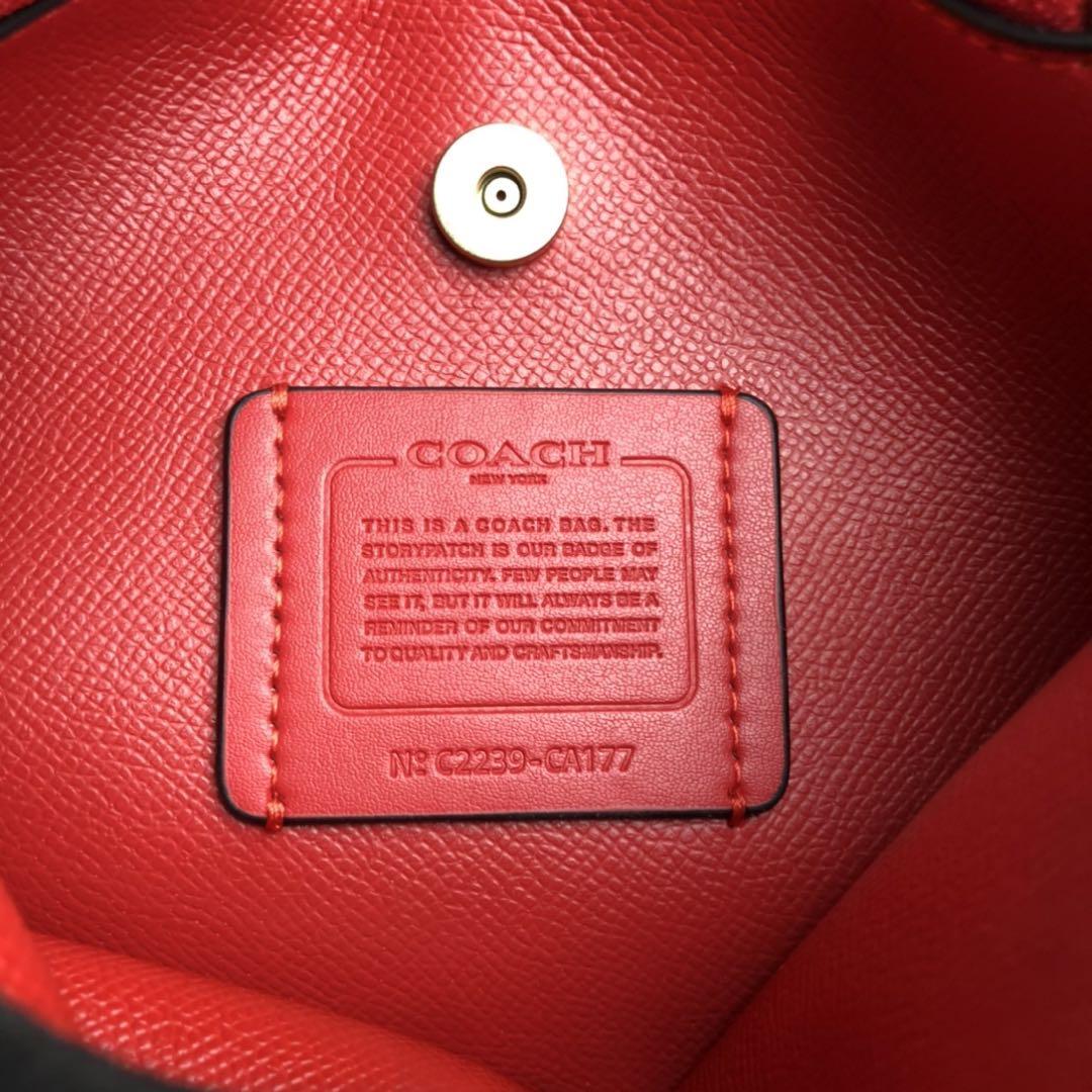 COACH ブラック レザー ショルダーモリーパケットバッグ COACH ショルダーバッグ モリー バケット バッグ レザー