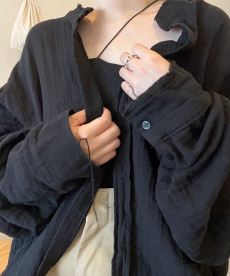 カットオフガーゼオーバーシャツ