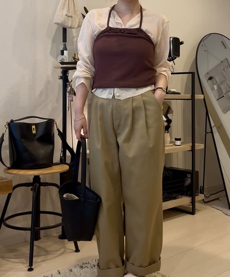 ドローストリングホルタートップス