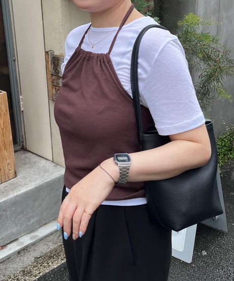 ドローストリングホルタートップス