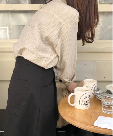 リネン混ストライプシャツ