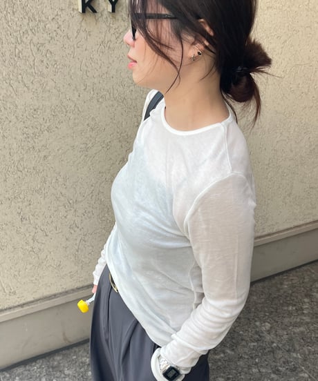 長袖シアーカットソー