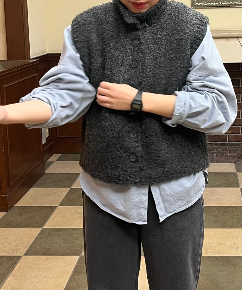 ウールブレンドハイネックベスト | an.