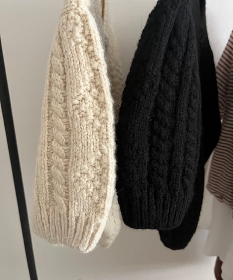 2wayケーブルクロップドニット