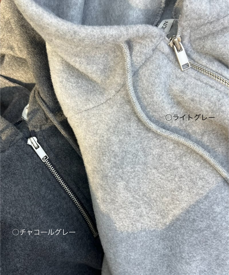 ハーフジップフリースフーディ | an.