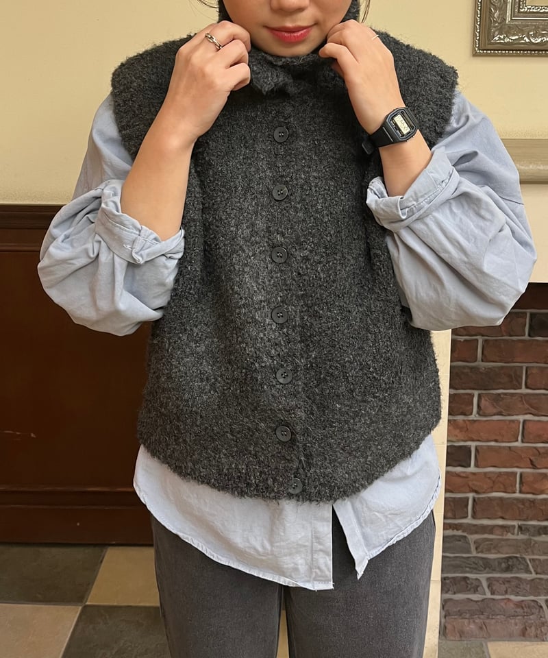 ウールブレンドハイネックベスト | an.