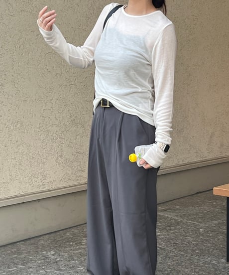 長袖シアーカットソー