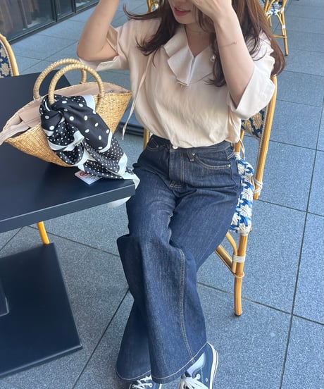 リアクティブワイドストレートデニム