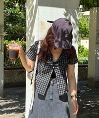 スリムフィットチェック半袖シャツ