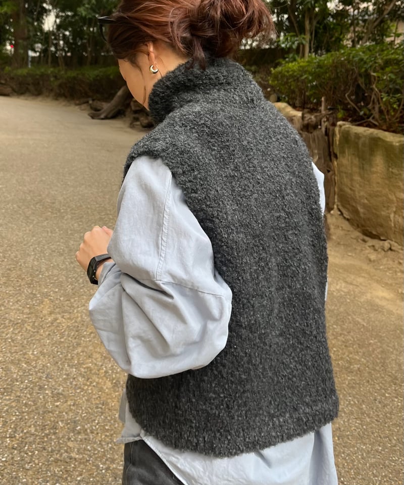 ウールブレンドハイネックベスト | an.