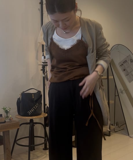 レーストリムサテンキャミソール