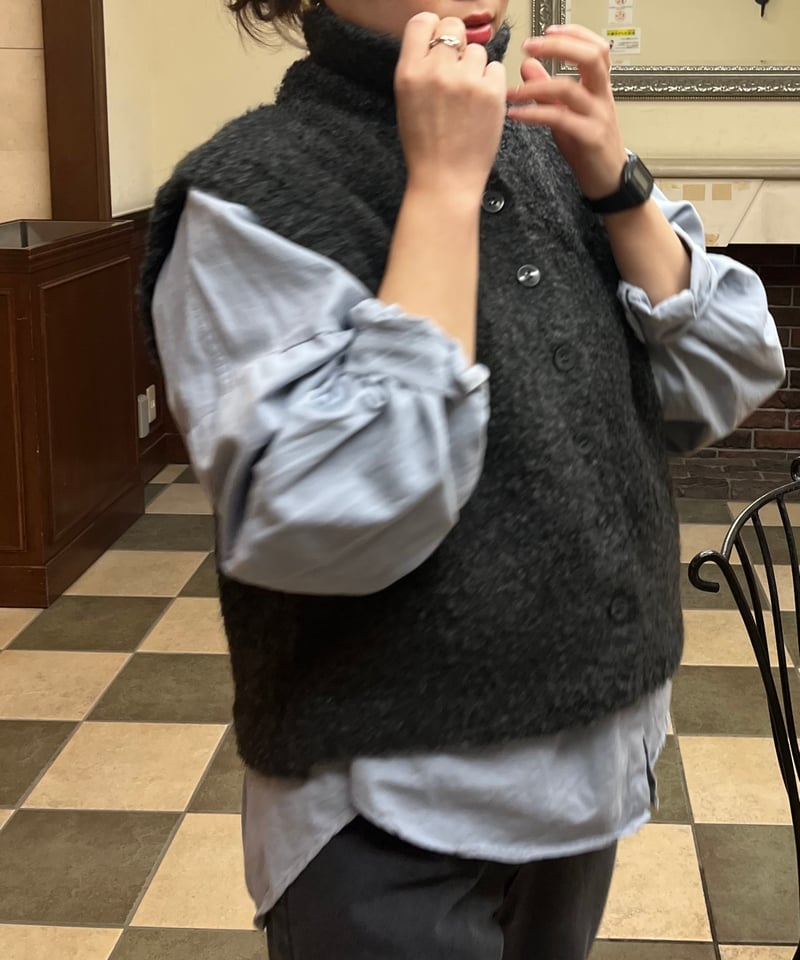 ウールブレンドハイネックベスト | an.