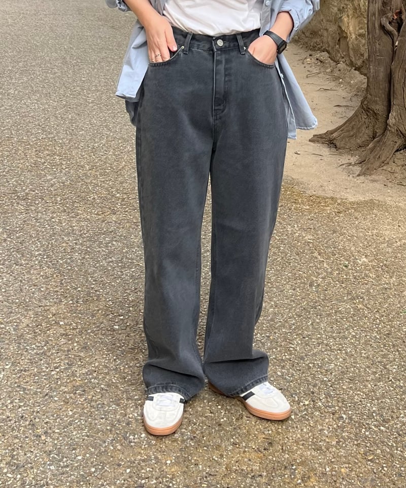 フェードブラックセミワイドデニム | an.