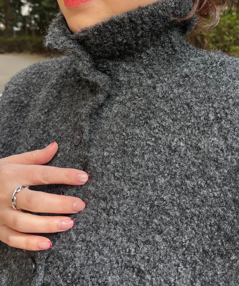 ウールブレンドハイネックベスト(ボタン仕様変更) | an.