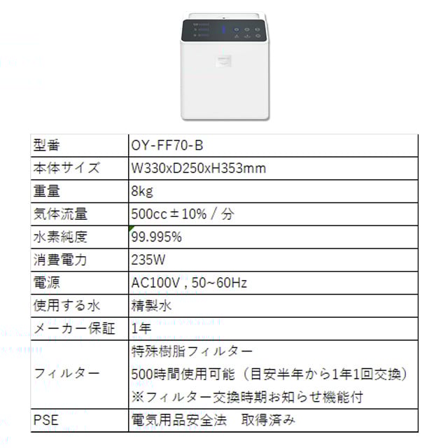 水素+酸素ダブル吸入可能』 H2RICH750+ 水素吸入器 | In Life