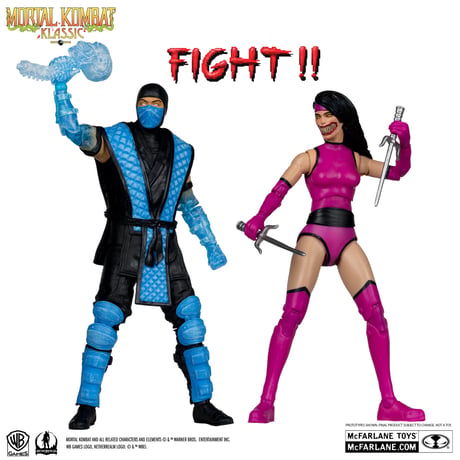 McFarlane Mortal Kombat Klassic Sub-Zero VS Mileena 7” Action Figure Deluxe 2-Pack