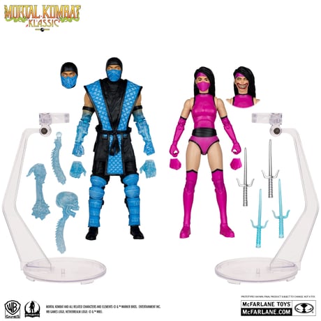 McFarlane Mortal Kombat Klassic Sub-Zero VS Mileena 7” Action Figure Deluxe 2-Pack