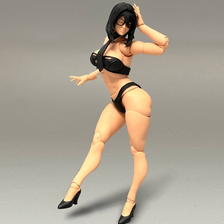 【予約】Fury Toys 狂怒工作室 可動女性素体 Female Body (Hana Ver.) 黒髪×黄色肌 1/12 Scale Action Figure（再販）