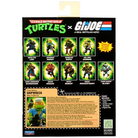 【予約】Playmates TMNT × G.I. Joe Michelangelo as Shipwreck 4.5" Scale Action Figure