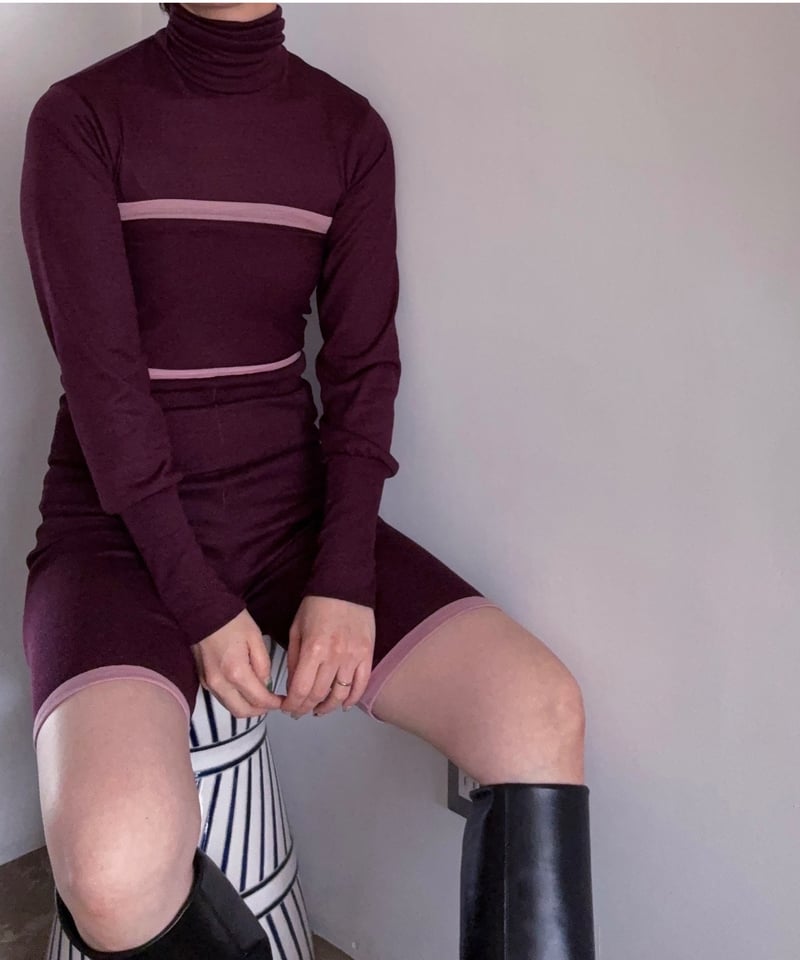 トップス fifi collection Trim S / BURGUNDY fifi collection】Merino wool trim biker pants |