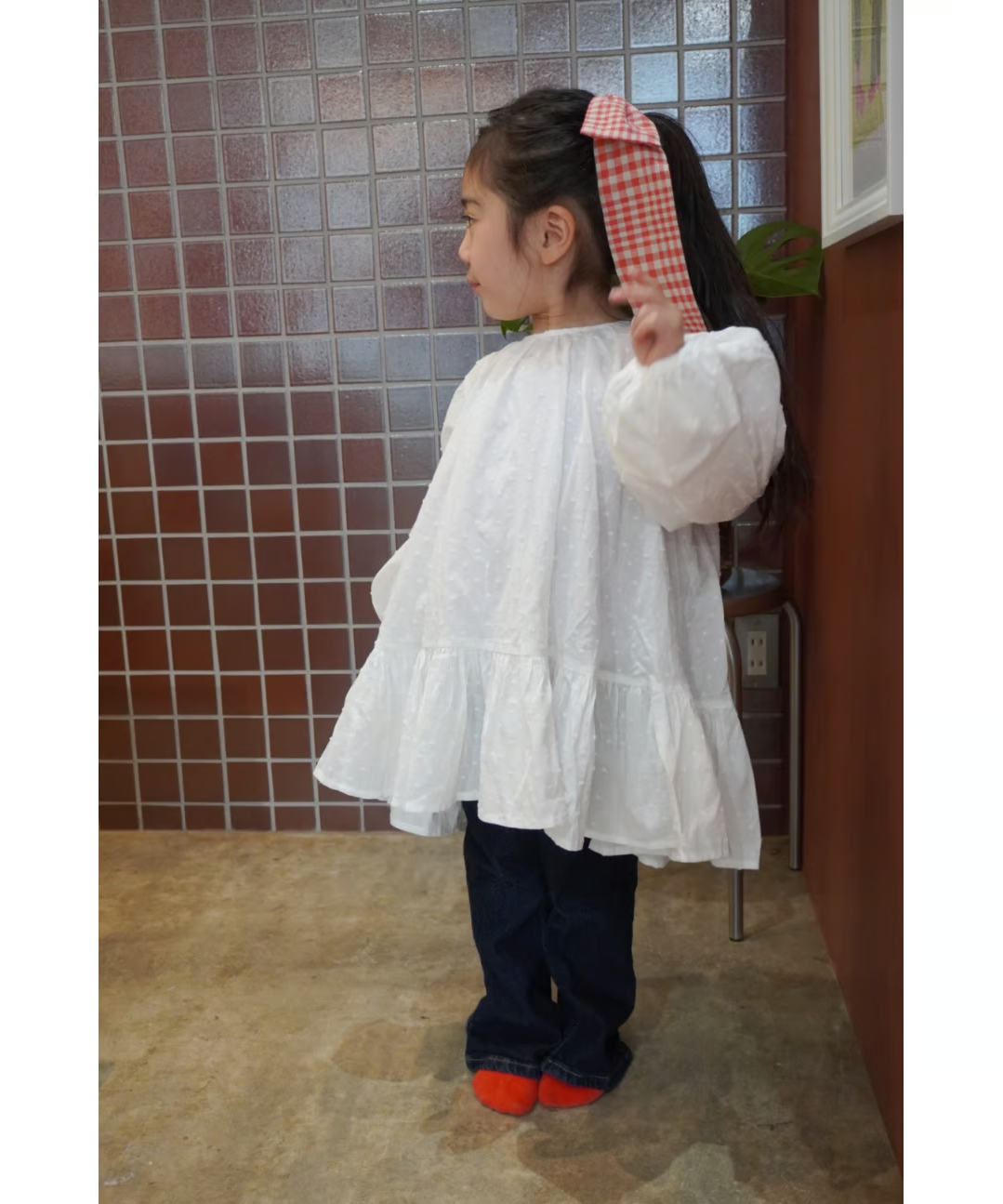 【Uhr】ドットミニドレス　カーキ 1-2Y Uhr Dot Mini Dress | MILK.