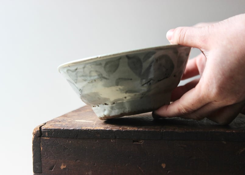 3.3-1中国美術 古越国 安南 青花鳳凰文四方盤 染付皿 時代皿 古物 唐物