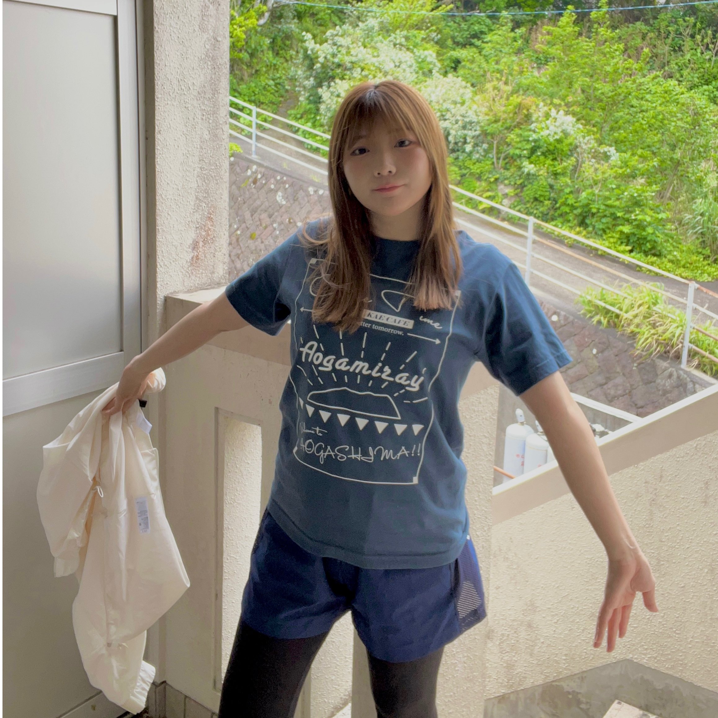 アオガミライTシャツ/ニュアンススレート（青みがかった濃い灰色