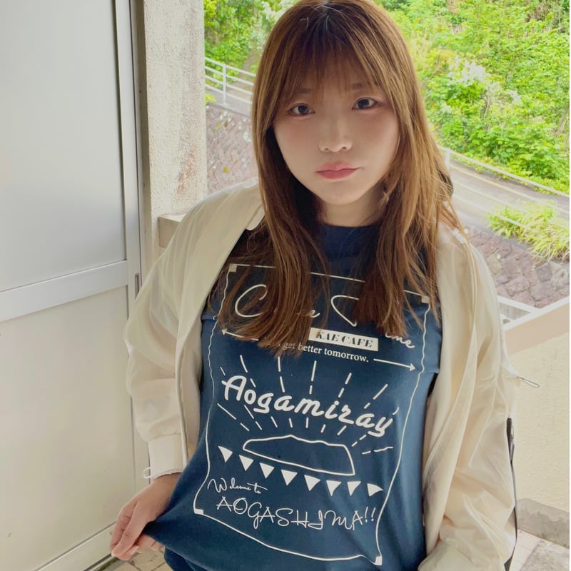 アオガミライTシャツ/ニュアンススレート（青みがかった濃い灰色