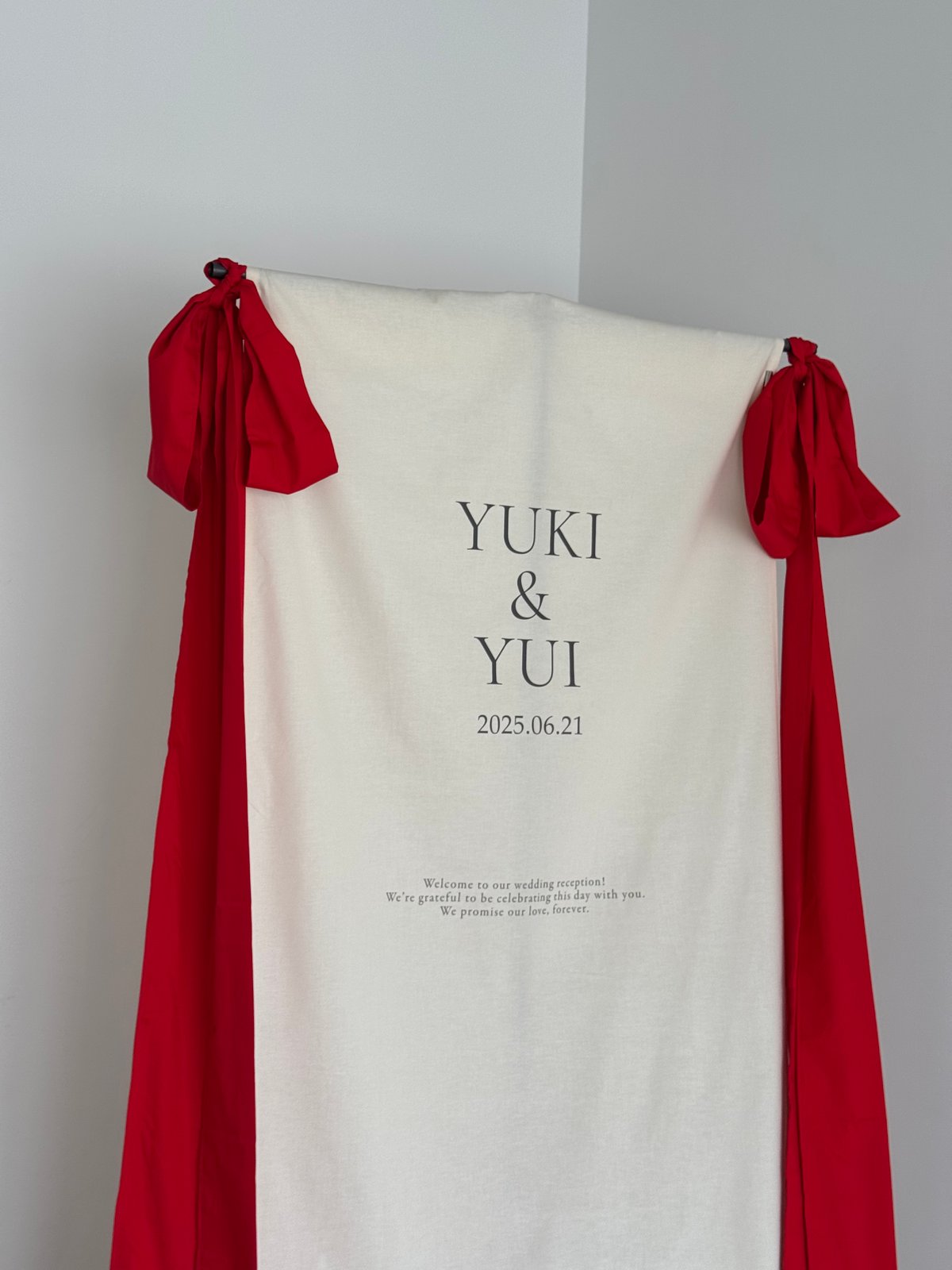 リボン付きタペストリー（W95cm×H200cm） | BNU WEDDING.