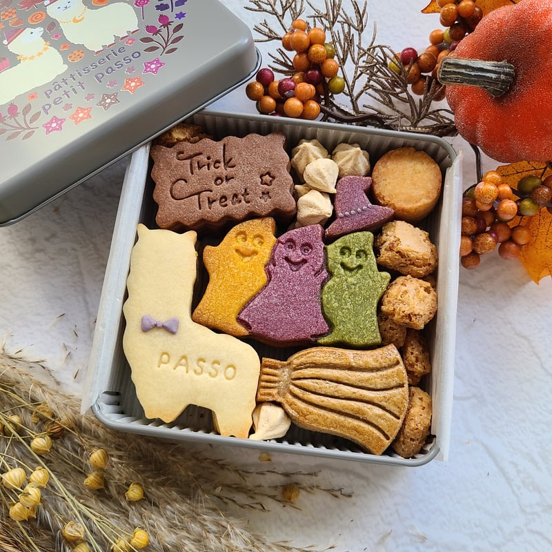 再販売】パッソくんのハロウィンクッキー缶 | patisserie petit passo