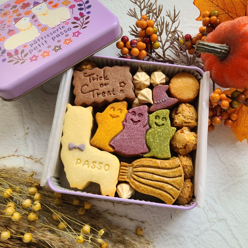 再販売】パッソくんのハロウィンクッキー缶 | patisserie petit passo