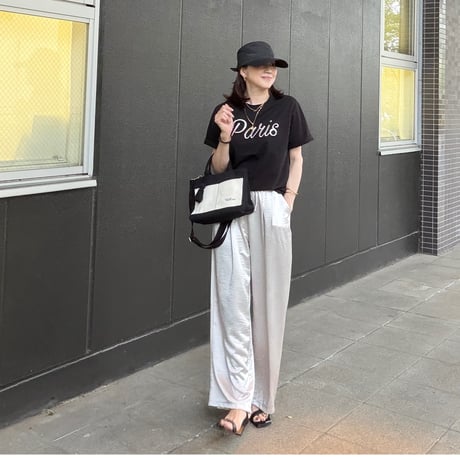 2026 サテンタックワイドパンツ