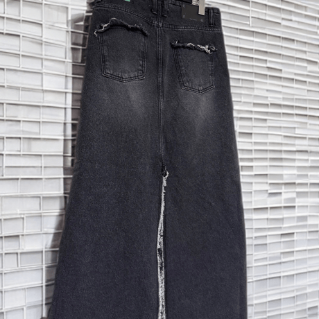残りわずか　カットオフマキシ丈デニムスカート