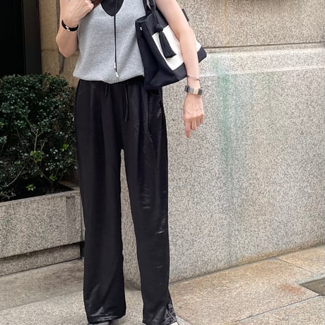 2026 サテンタックワイドパンツ